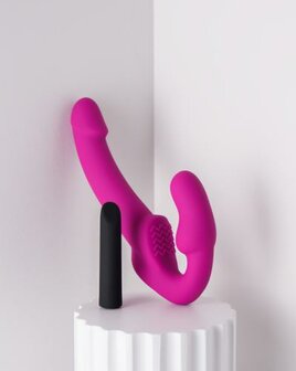 Temptasia - Estella Vibrating Strapless Strap-on - Pink