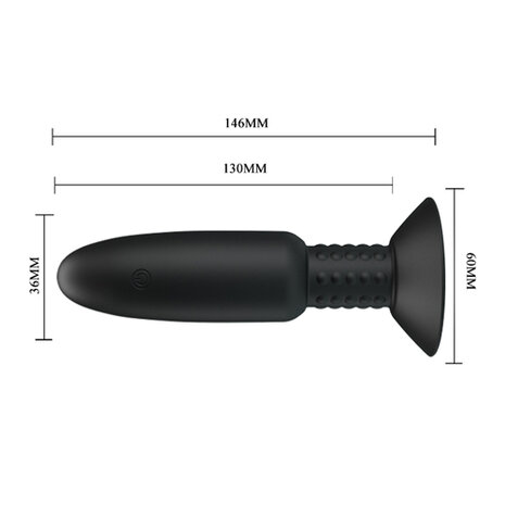 Vibrierender Butt Plug mit rotierenden Perlen