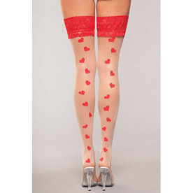 Halterlose Strümpfe mit Herzdesign