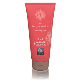Massage- und Gleitgel 2 in 1 - Erdbeere