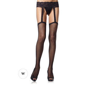 Fishnet Garterbelt Stockings - White